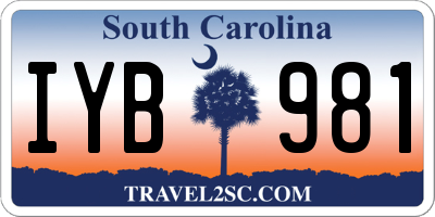 SC license plate IYB981
