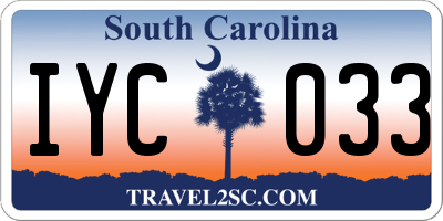 SC license plate IYC033