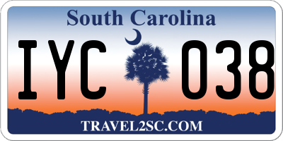 SC license plate IYC038