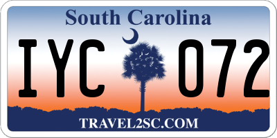 SC license plate IYC072