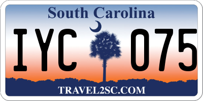 SC license plate IYC075