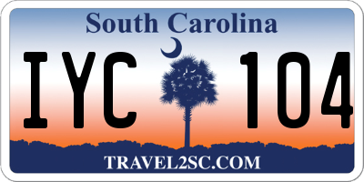 SC license plate IYC104