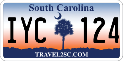 SC license plate IYC124