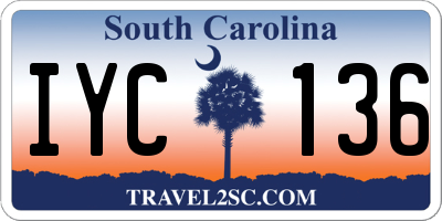 SC license plate IYC136
