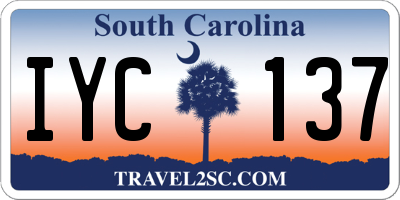 SC license plate IYC137