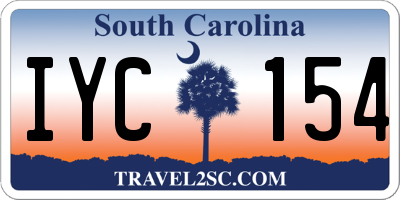 SC license plate IYC154