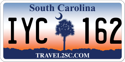 SC license plate IYC162