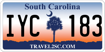 SC license plate IYC183