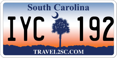 SC license plate IYC192