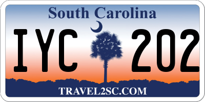 SC license plate IYC202