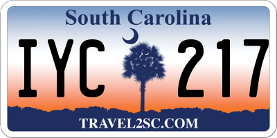 SC license plate IYC217