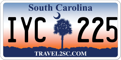SC license plate IYC225