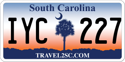 SC license plate IYC227