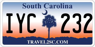 SC license plate IYC232