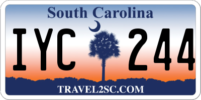 SC license plate IYC244