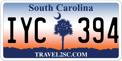 SC license plate IYC394