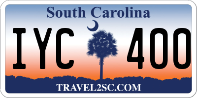 SC license plate IYC400