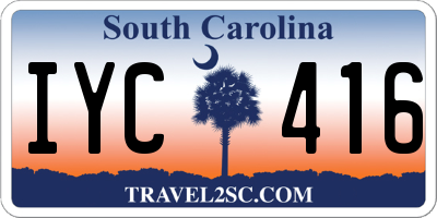 SC license plate IYC416