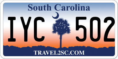 SC license plate IYC502