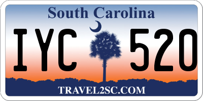 SC license plate IYC520
