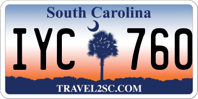 SC license plate IYC760
