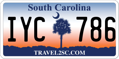 SC license plate IYC786