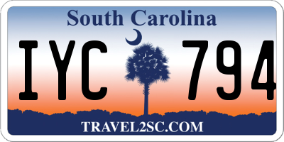 SC license plate IYC794