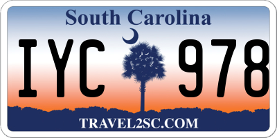SC license plate IYC978