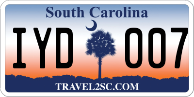 SC license plate IYD007