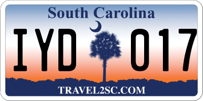 SC license plate IYD017