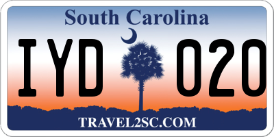 SC license plate IYD020