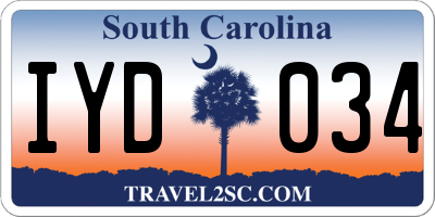 SC license plate IYD034