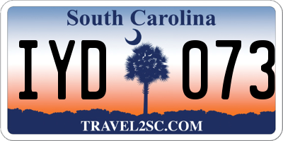 SC license plate IYD073