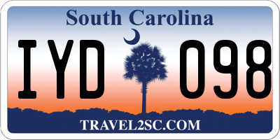 SC license plate IYD098