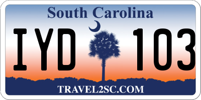SC license plate IYD103