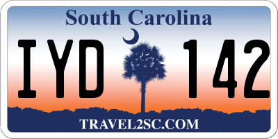 SC license plate IYD142
