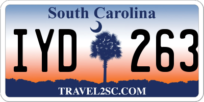 SC license plate IYD263
