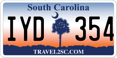 SC license plate IYD354