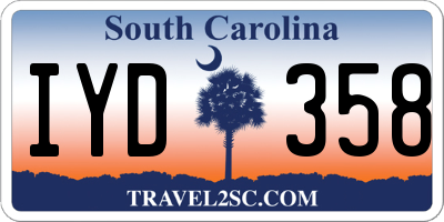SC license plate IYD358