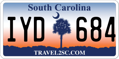 SC license plate IYD684