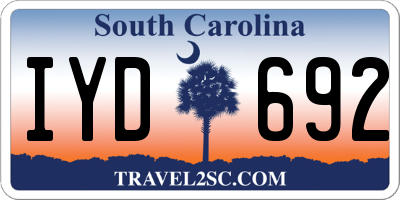 SC license plate IYD692
