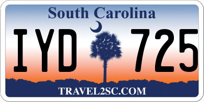 SC license plate IYD725