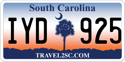 SC license plate IYD925