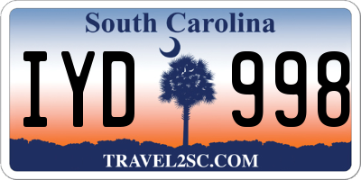 SC license plate IYD998