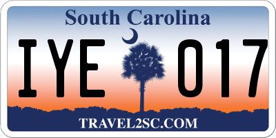 SC license plate IYE017