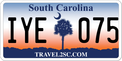 SC license plate IYE075