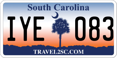 SC license plate IYE083