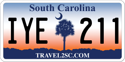 SC license plate IYE211