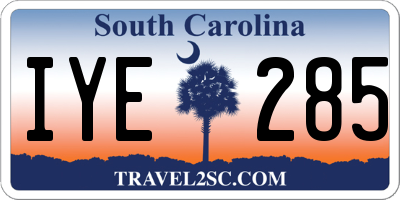 SC license plate IYE285
