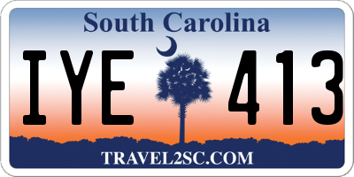 SC license plate IYE413